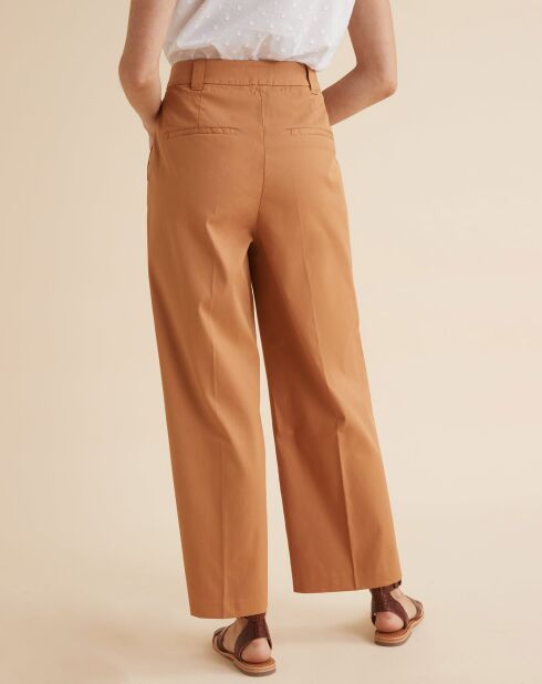 Pantalon large marron clair